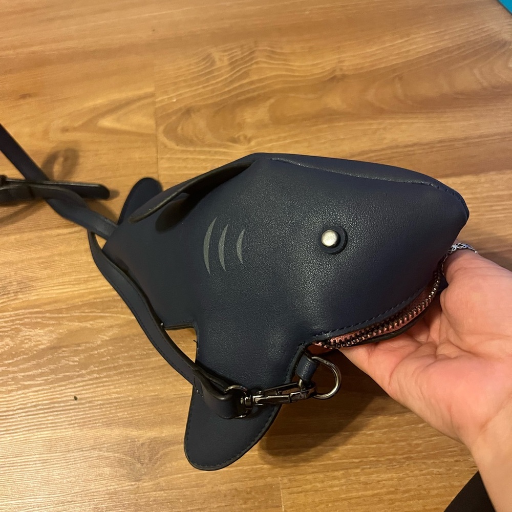 Shark-Shaped Navy Bag
